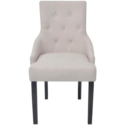 Eetkamerstoelen Stof Crèmegrijs 2