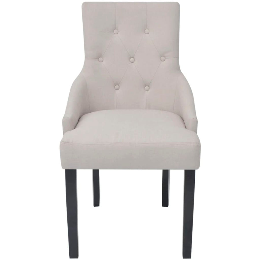 Eetkamerstoelen Stof Crèmegrijs 2