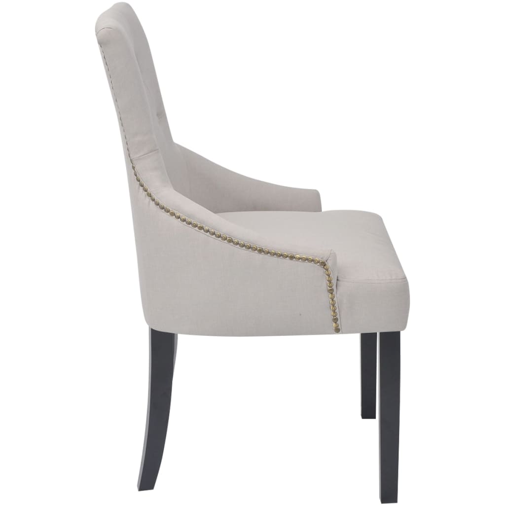 Eetkamerstoelen Stof Crèmegrijs 2