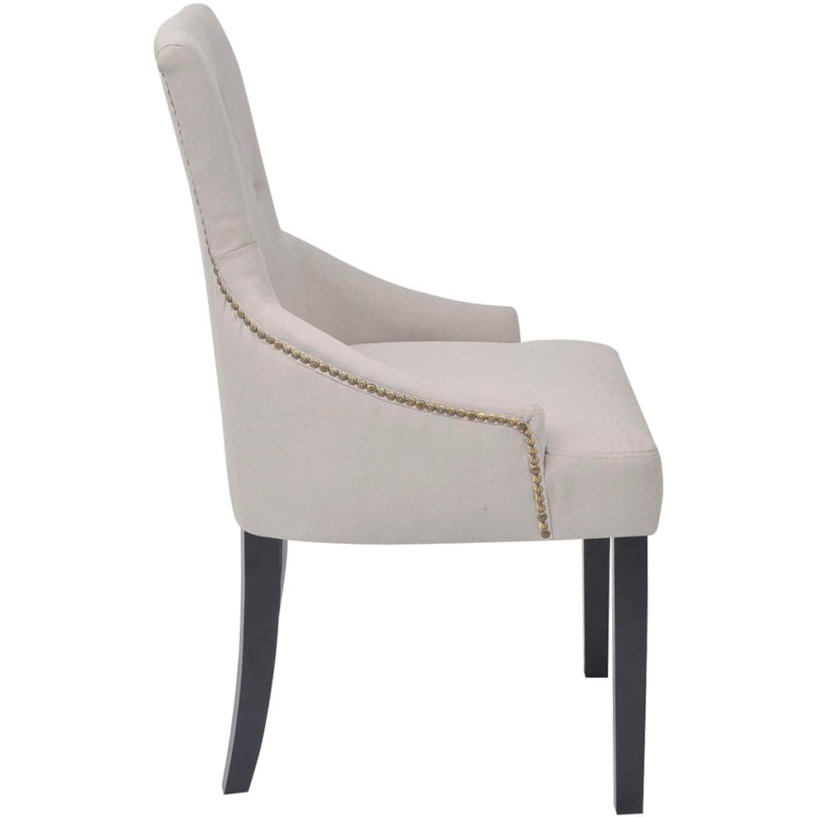 Eetkamerstoelen Stof Crèmegrijs 2