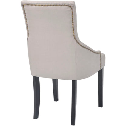 Eetkamerstoelen Stof Crèmegrijs 2