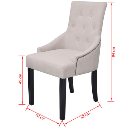 Eetkamerstoelen Stof Crèmegrijs 2