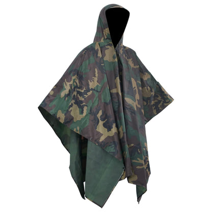 Regenponcho voor kamperen/wandelen leger waterdicht camouflage