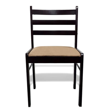 Eetkamerstoelen Massief Hout En Fluweel 6 Bruin