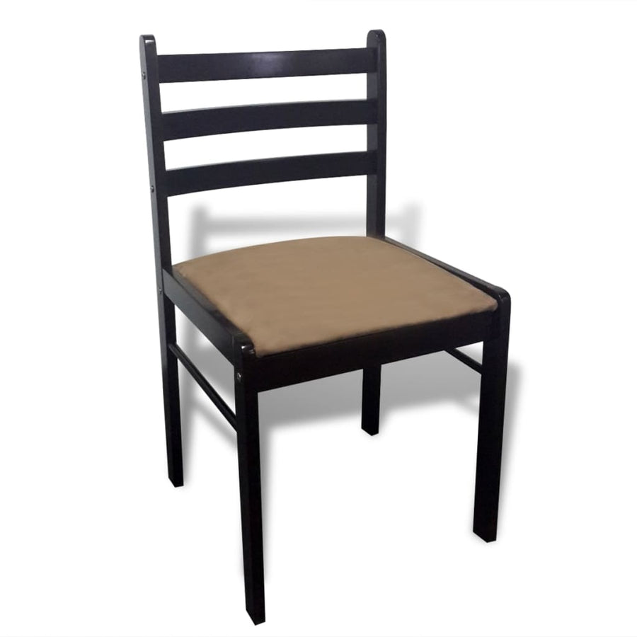 Eetkamerstoelen Massief Hout En Fluweel 6 Bruin