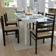 Eetkamerstoelen 6 st massief rubberwood fluweel bruin