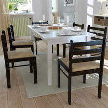Eetkamerstoelen Massief Hout En Fluweel 6 Bruin