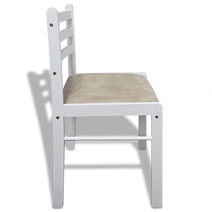 Eetkamerstoelen Massief Hout En Fluweel 6 Wit