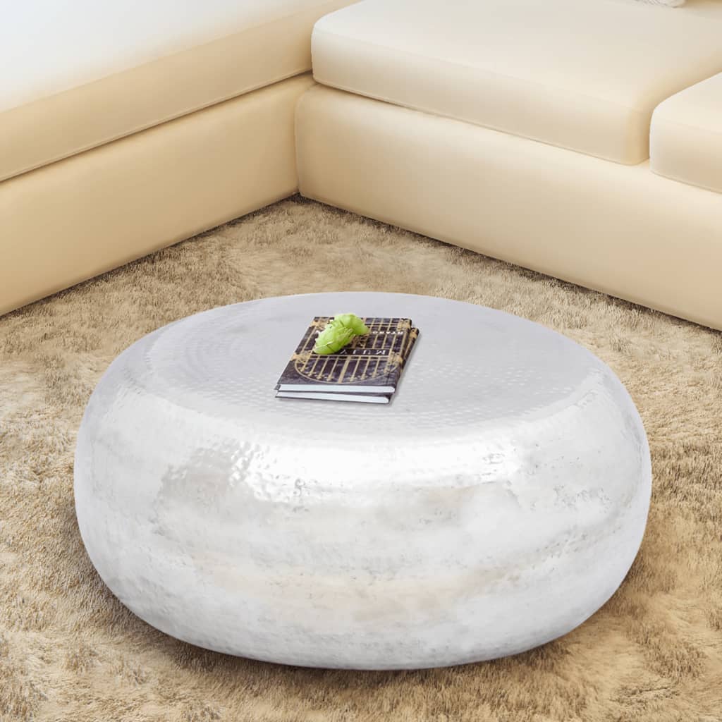 Salontafel Gehamerd Aluminium Kleurig Zilver
