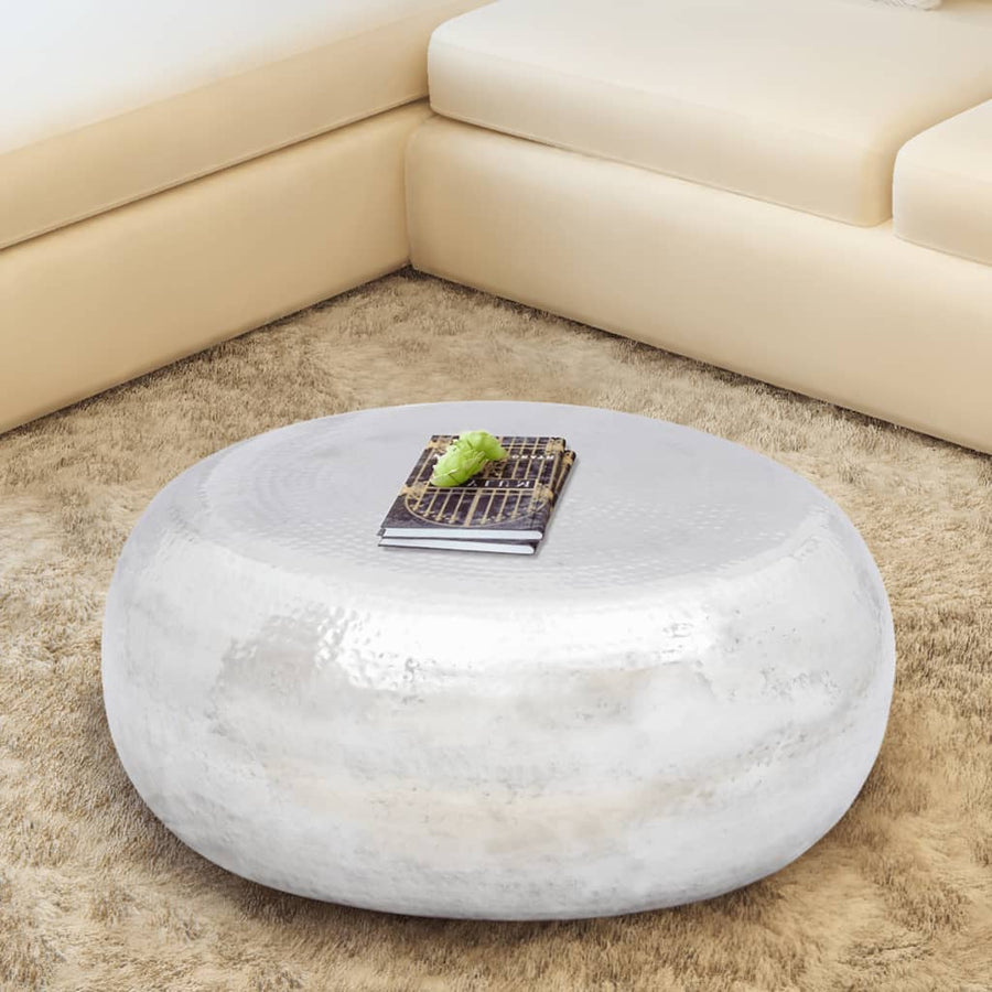 Salontafel Gehamerd Aluminium Kleurig Zilver