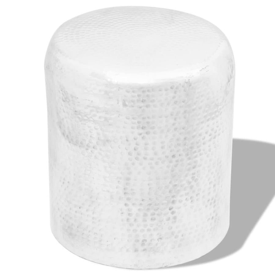 Krukje/Bijzettafeltje Gehamerd Aluminium Kleurig 47 cm Zilver