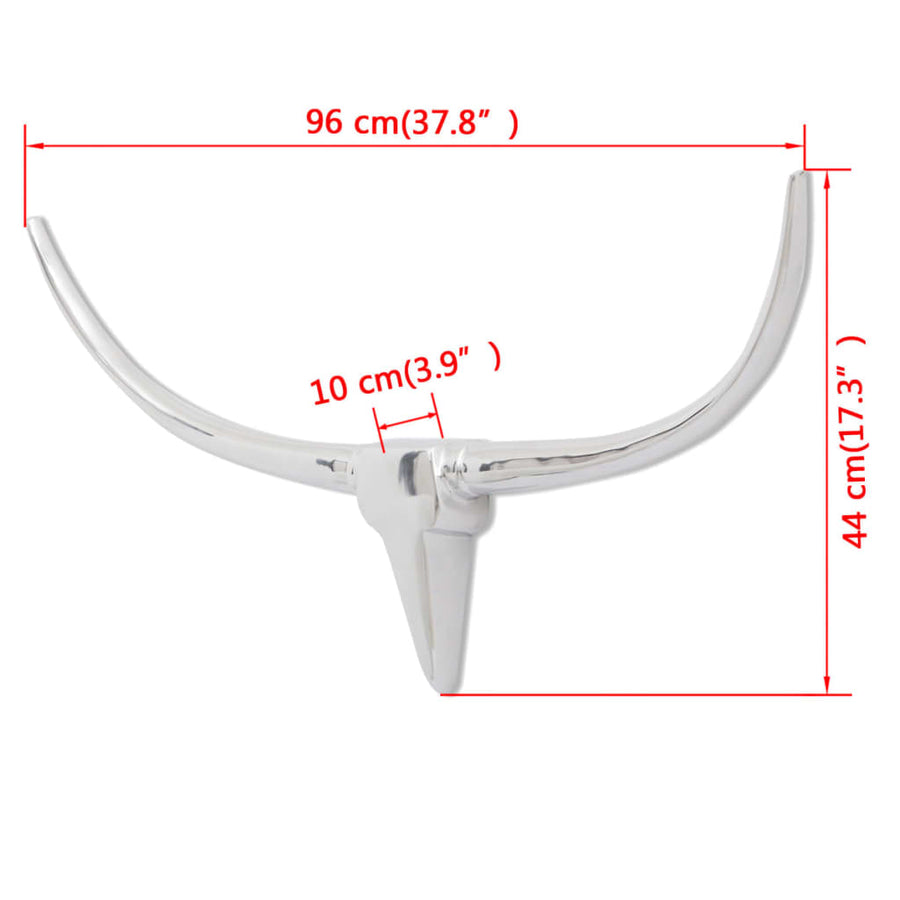 Stierenkop Voor Aan De Muur Aluminium Zilverkleurig 96 cm
