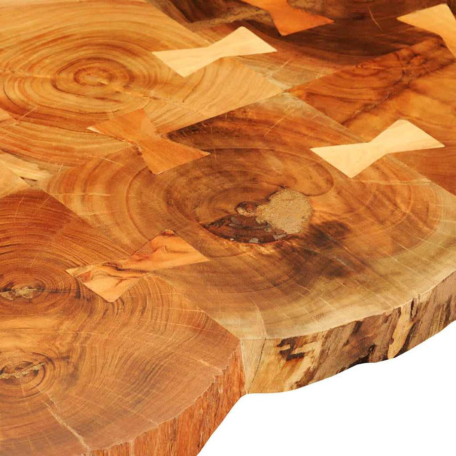 Salontafel met 6 boomstammen 35 cm massief acaciahout