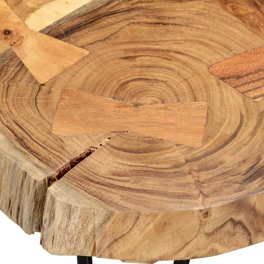 Salontafel met 6 boomstammen 35 cm massief acaciahout