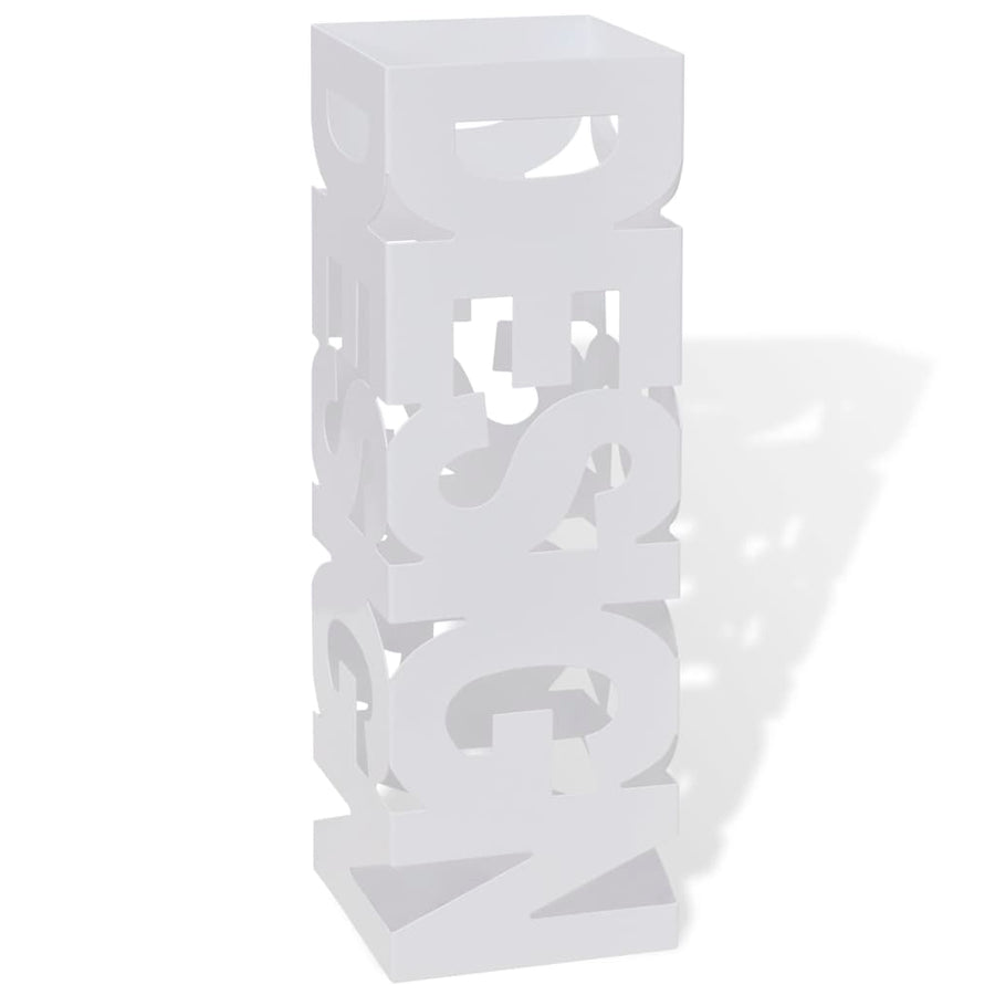 Paraplu- En Wandelstokhouder Vierkant Staal 48,5 Cm Wit Patroon 1