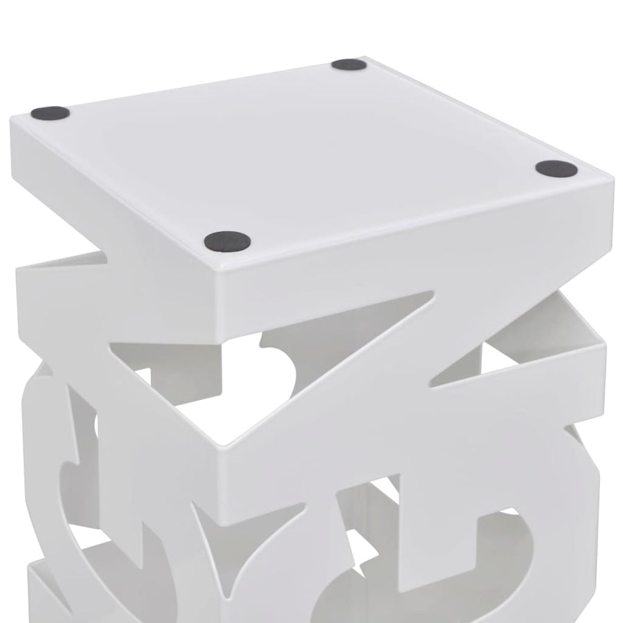 Paraplu- En Wandelstokhouder Vierkant Staal 48,5 Cm Wit Patroon 1