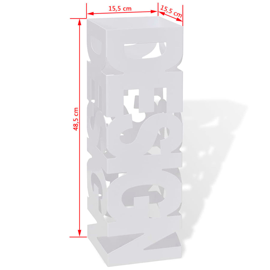 Paraplu- En Wandelstokhouder Vierkant Staal 48,5 Cm Wit Patroon 1