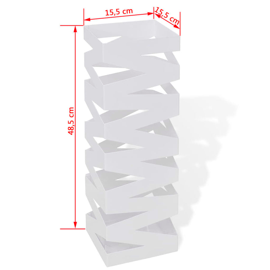 Paraplu- En Wandelstokhouder Strepen Vierkant Staal 48,5 Cm Wit Patroon 9
