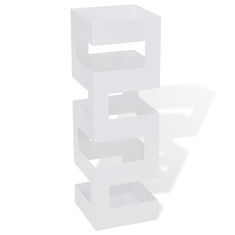 Paraplu- En Wandelstokhouder Vierkant Staal 48,5 Cm Wit Patroon 2