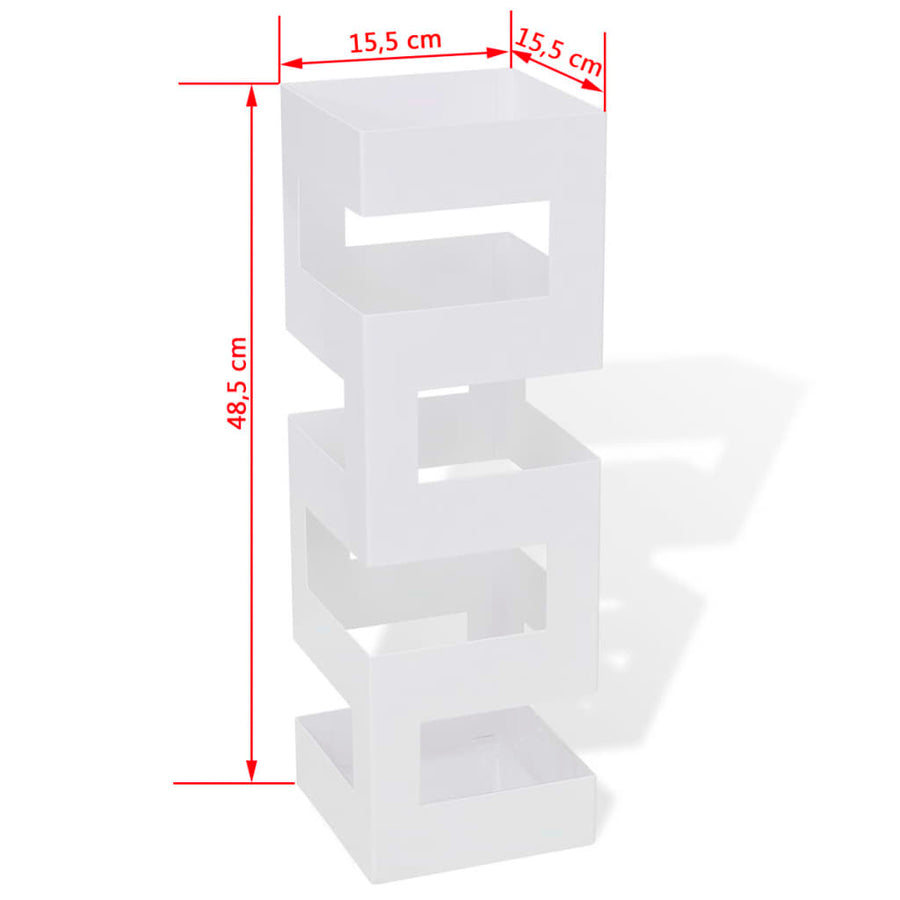 Paraplu- En Wandelstokhouder Vierkant Staal 48,5 Cm Wit Patroon 2