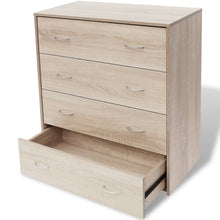 Dressoir Met 4 Lades 60X30,5X7 Cm Kleur Eiken
