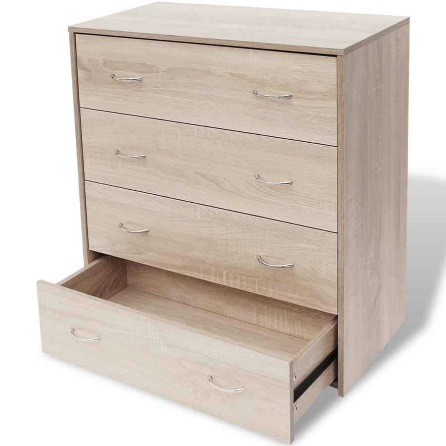 Dressoir Met 4 Lades 60X30,5X7 Cm Kleur Eiken