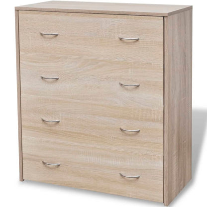 Dressoir Met 4 Lades 60X30,5X7 Cm Kleur Eiken