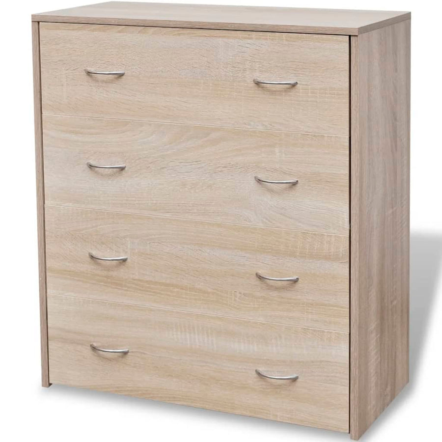 Dressoir Met 4 Lades 60X30,5X7 Cm Kleur Eiken