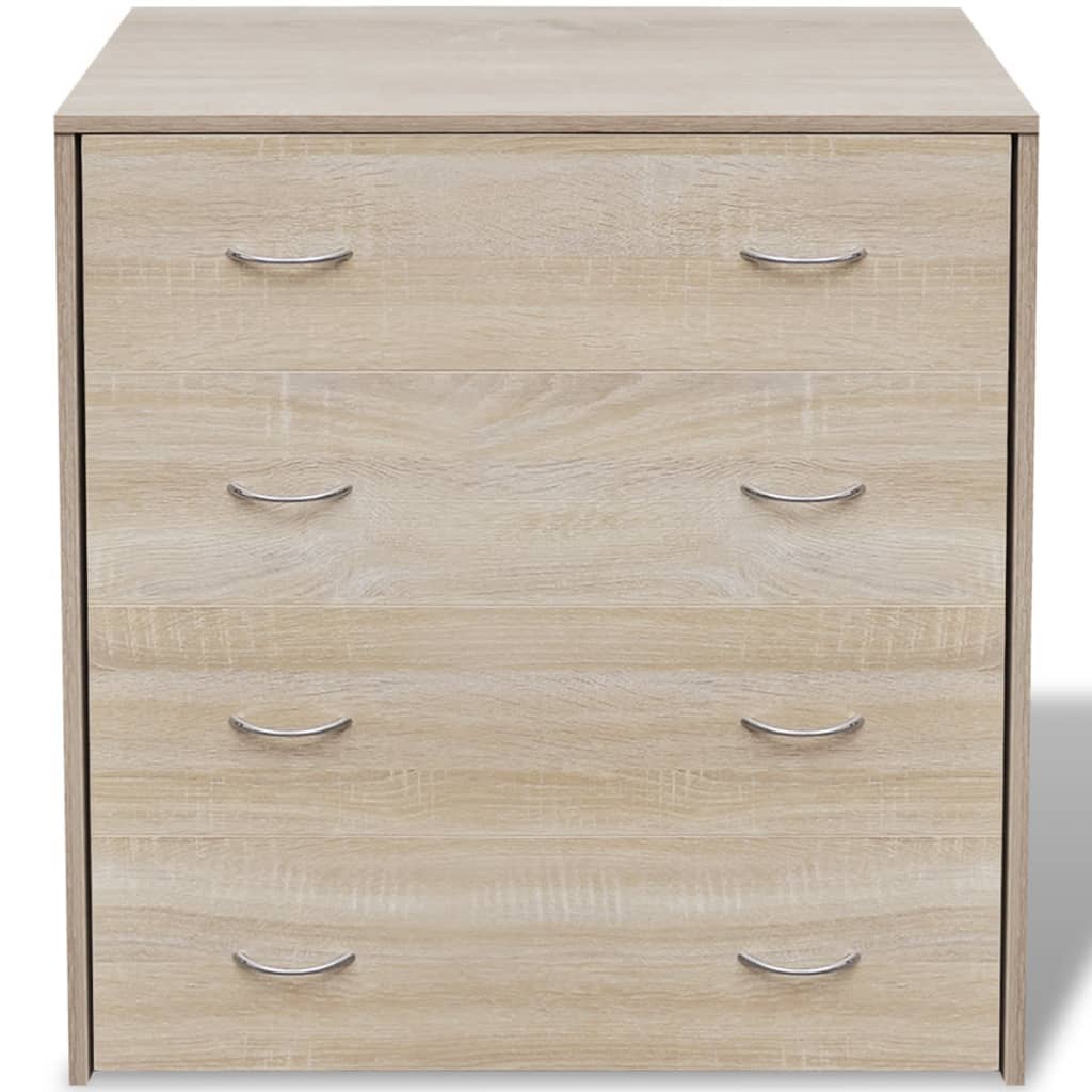 Dressoir Met 4 Lades 60X30,5X7 Cm Kleur Eiken