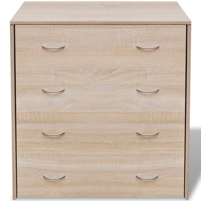 Dressoir Met 4 Lades 60X30,5X7 Cm Kleur Eiken