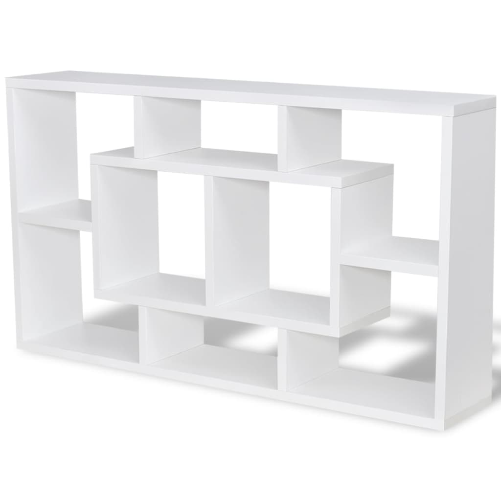 Wandschap Zwevend 8 Vakken Wit