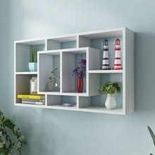 Wandschap Zwevend 8 Vakken Wit
