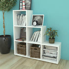 Stair-shaped bookcase/display unit 107 cm white