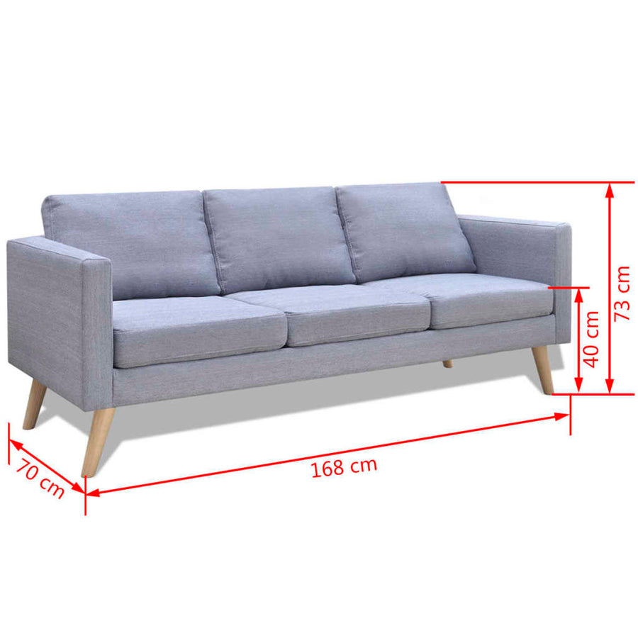 Bankstel Stof Lichtgrijs 2-zits + 3-zits
