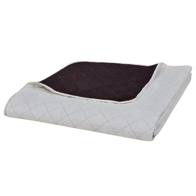 Bedsprei Gewatteerd Dubbelzijdig 220X240 Cm Beige/Bruin 220 x 240 cm Beige en bruin