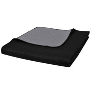 Bedsprei gewatteerd 170x210 cm zwart grijs