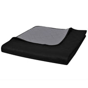 Bedsprei gewatteerd 230x260 cm zwart grijs