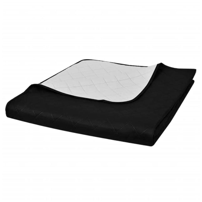 Bedsprei Gewatteerd Dubbelzijdig 170X210 Cm Zwart/Wit 170 x 210 cm Zwart en wit