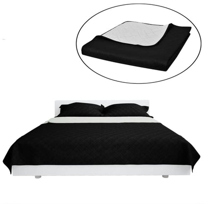 Bedsprei Gewatteerd Dubbelzijdig 170X210 Cm Zwart/Wit 170 x 210 cm Zwart en wit