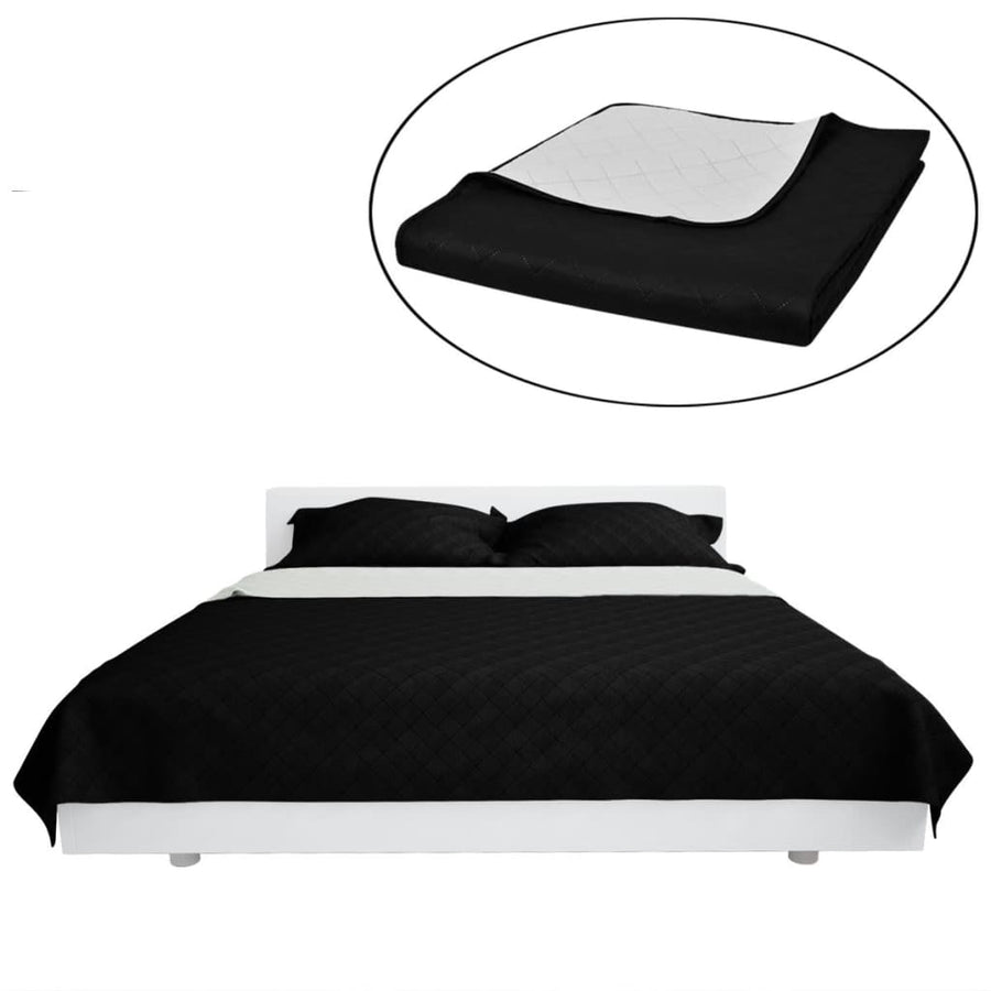 Bedsprei Gewatteerd Dubbelzijdig 230X260 Cm Zwart/Wit 230 x 260 cm Zwart en wit