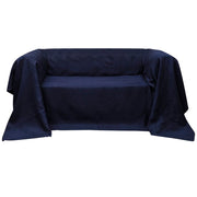 Bankhoes microsuede 210x280 cm marineblauw