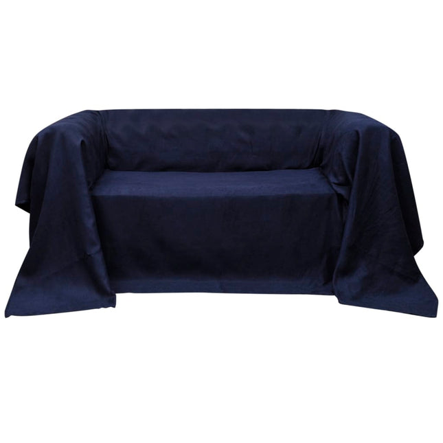 Bankhoes Microsuede Marineblauw 270 X 350 Cm