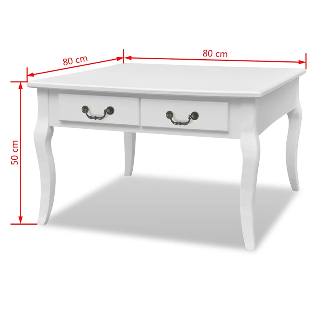 Salontafel Met 4 Lades Wit