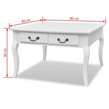 Salontafel Met 4 Lades Wit