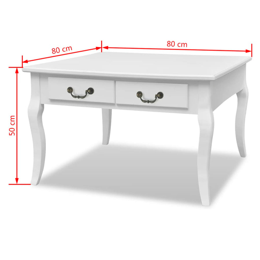 Salontafel Met 4 Lades Wit