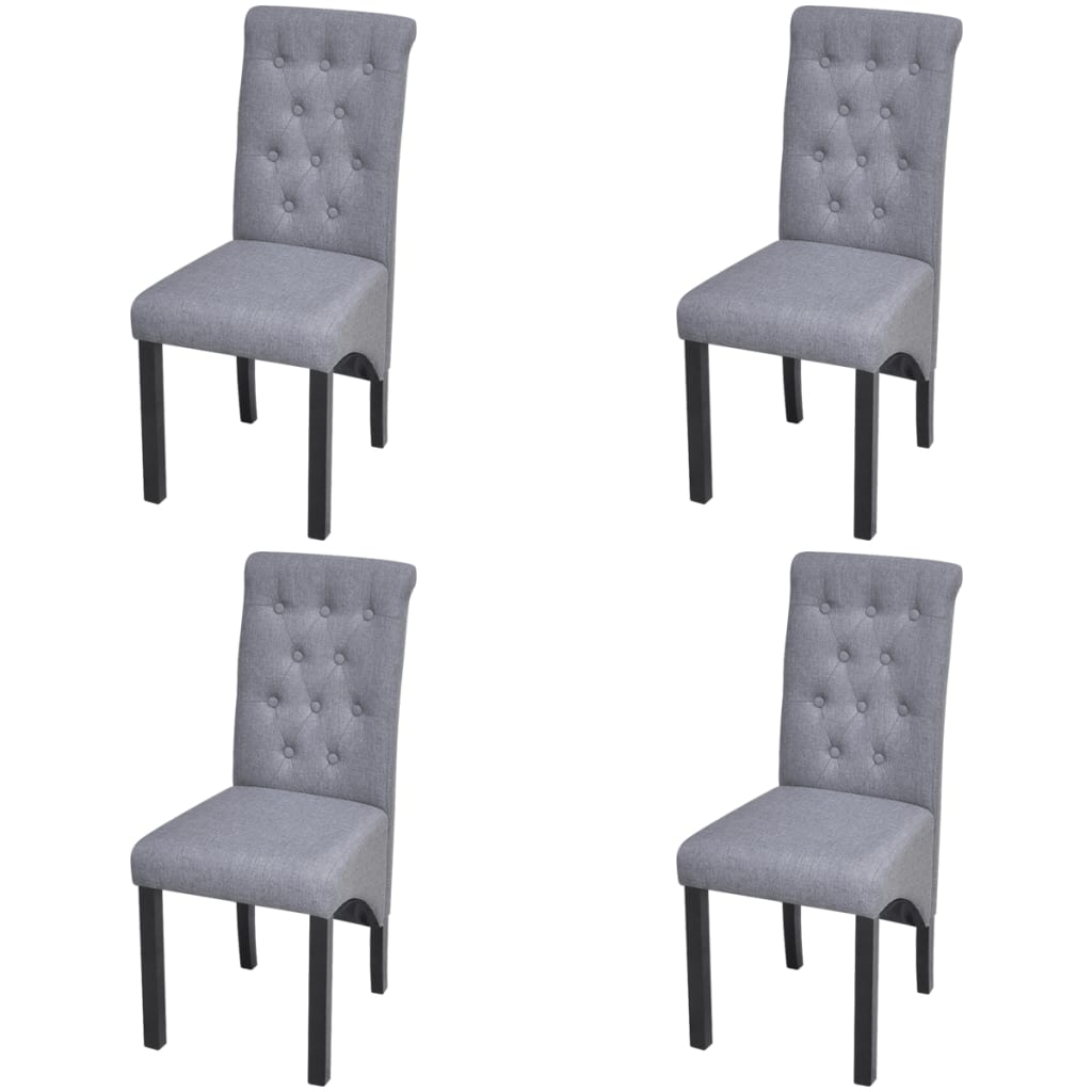 Eetkamerstoelen Stof 4 Lichtgrijs