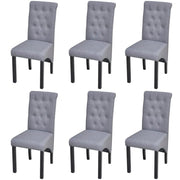 Eetkamerstoelen 6 st lichtgrijs rubberwood