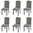 Dining chairs 6 pcs fabric grey