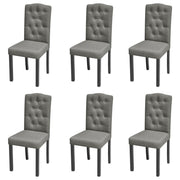 Dining chairs 6 pcs fabric grey