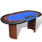 Pokertafel Voor 0 Personen Met Dealervak En Fichebak Blauw